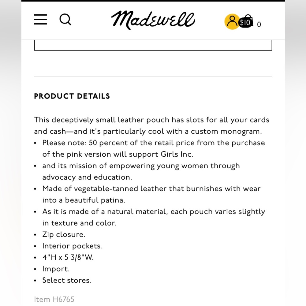 Madewell NWT The Leather Pouch Wallet - Picture 6 of 6